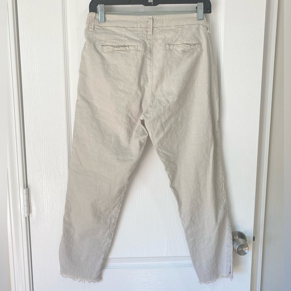 Frank & Eileen Wicklow Italian Performance Linen Cropped Chinos In Cement - Picture 10 of 12